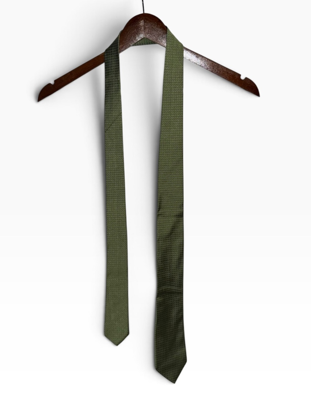 Ralph Lauren Made in Italy 100% Silk Green Geometric Neat Tie
